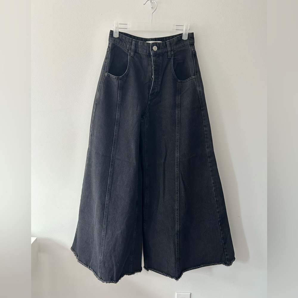 Wide-Leg Black Jeans